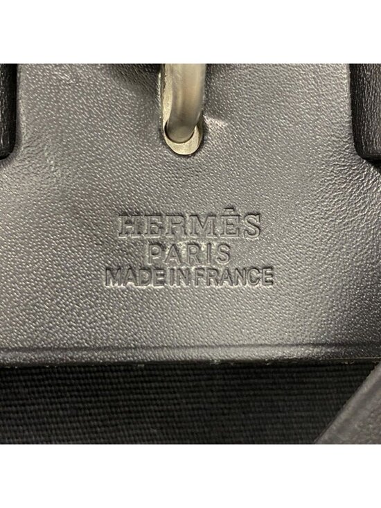 Hermes Backpack Herbag a Dos MM Toile Officier Black Silver main image 10